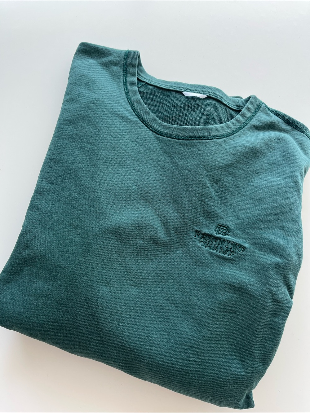Reigning Champ Teal Green Crewneck Sweatshirt